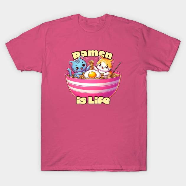 Ramen is Life - Cute Cats T-Shirt by HotPeachezDesignCo